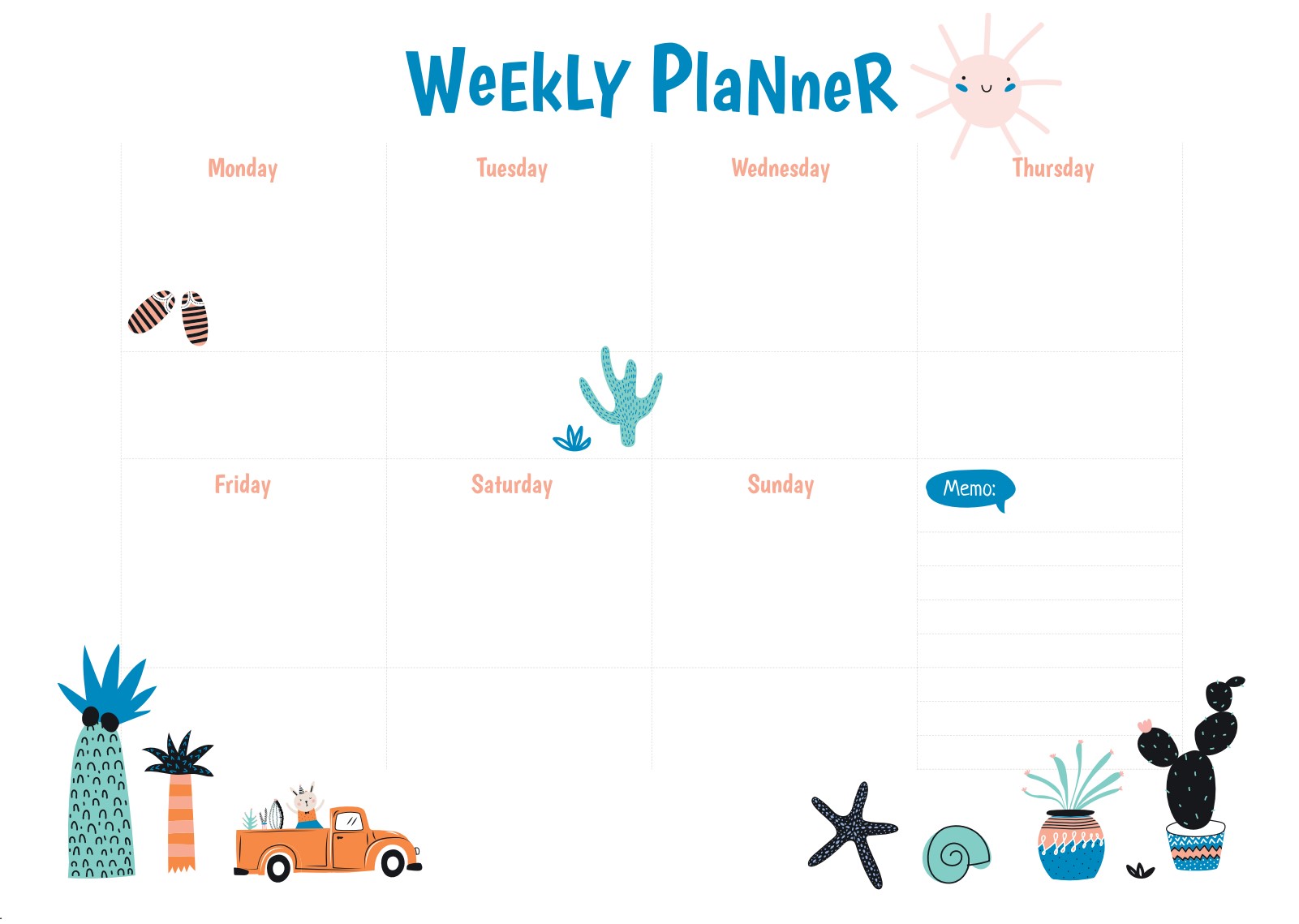 Магнітний планер A3 План на місяць 3 eng