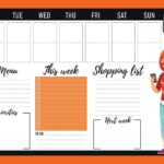 Магнітний планер А3 Розклад на тиждень 2 Дівчинка eng