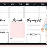 Магнітний планер А3 Розклад на тиждень 3 Дівчинка eng