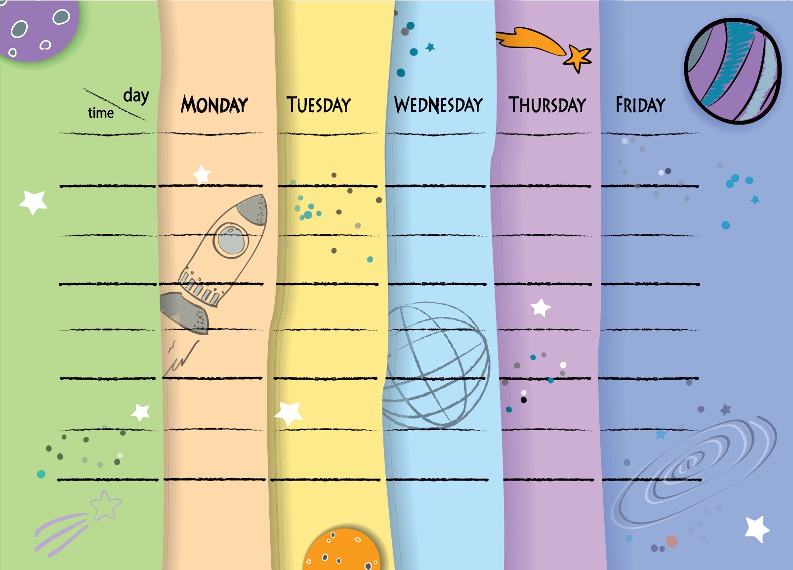 Магнітний планер А3 Шкільний розклад 2 eng