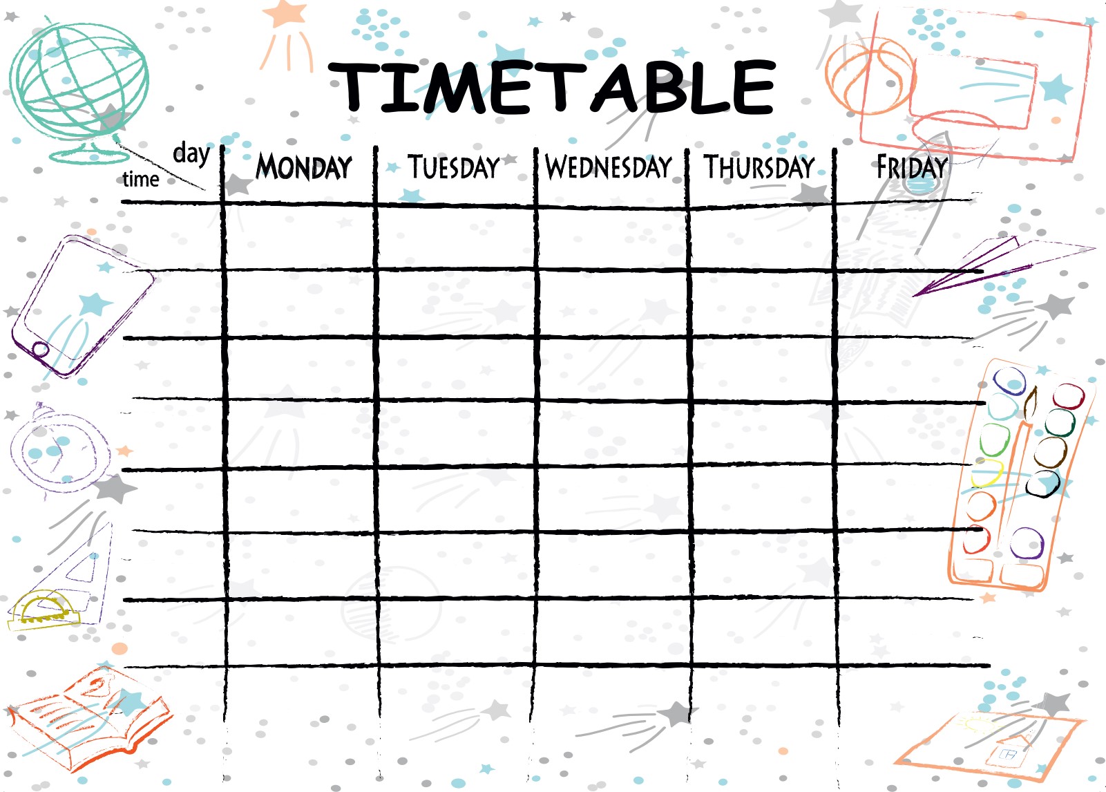 Магнітний планер А3 Шкільний розклад 3 eng