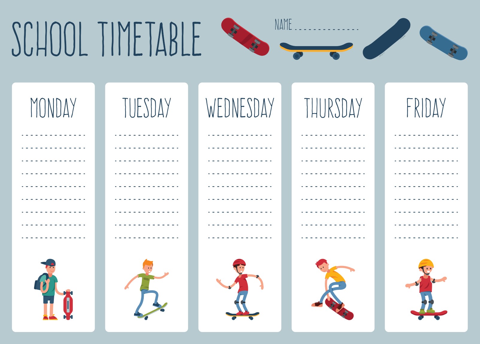 Магнітний планер А3 Шкільний розклад 4 eng