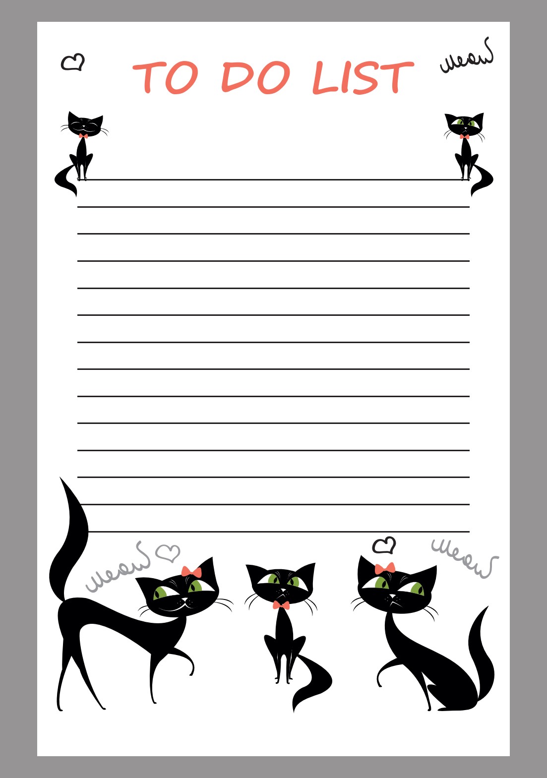 Магнитный планер А4 Чек лист 4 ToDo List Cats eng