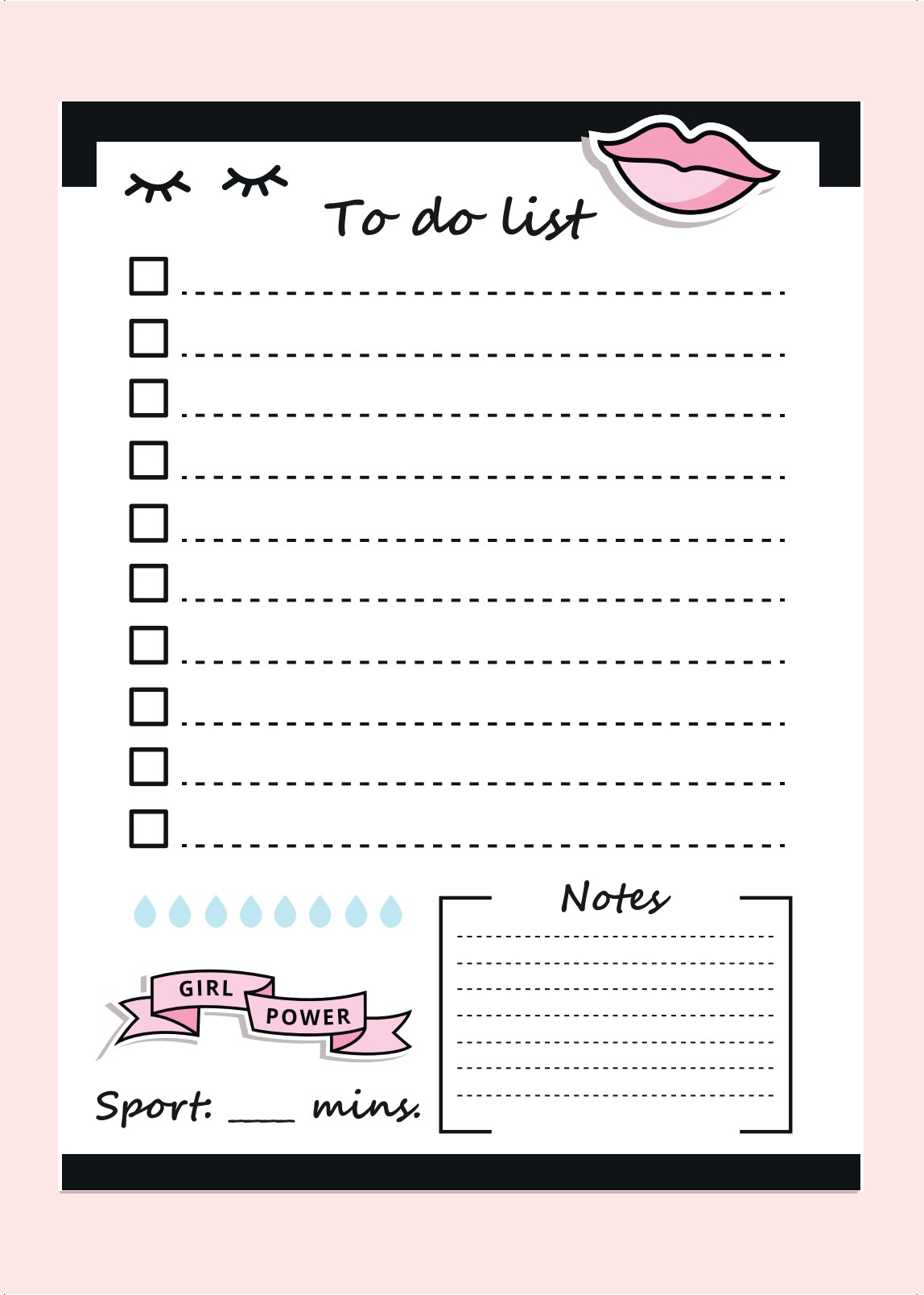 Магнітний планер А3 Список справ Girl power eng